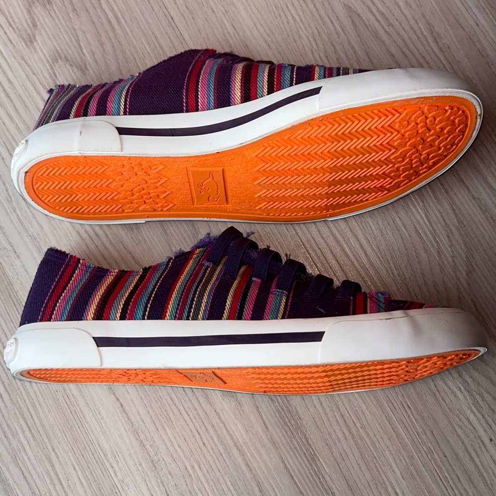 Rocket Dog Jokesae Aloe Cotton Striped Sneakers 8.5 Purple NWOT Casual Slip On - Picture 6 of 12